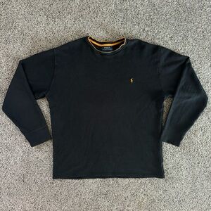 Polo by Ralph Lauren Black Shirt with Orange Trim